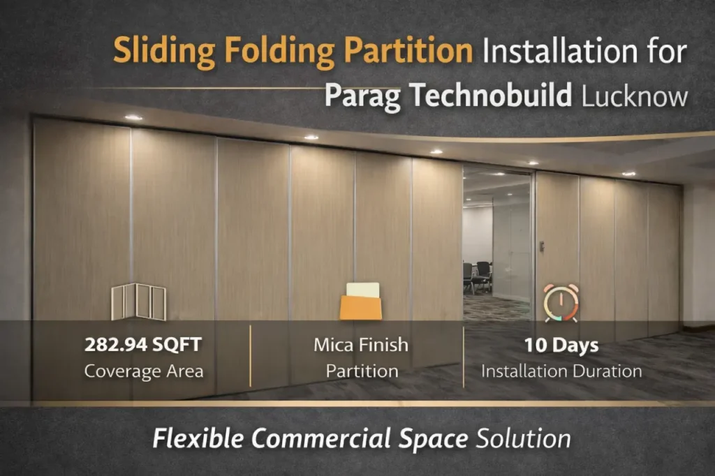 Sliding Folding Partition Installation in Lucknow by PackSound