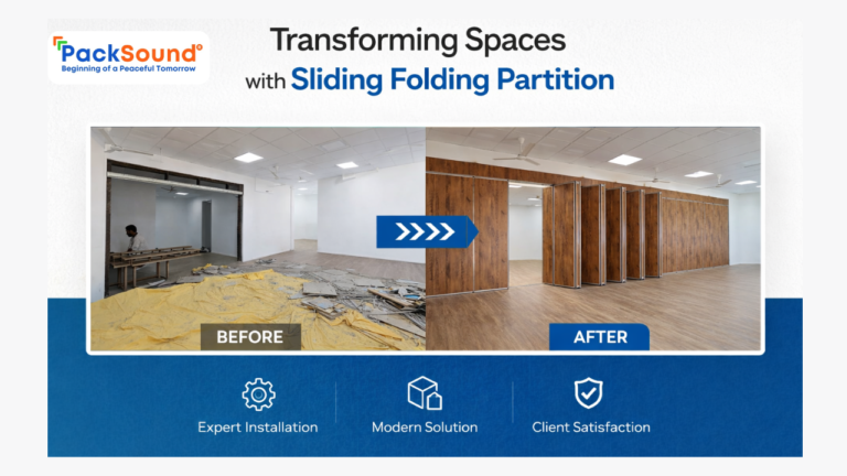 PackSound Sliding Folding Partition Installation at Korearch Infrastructure, Raipur