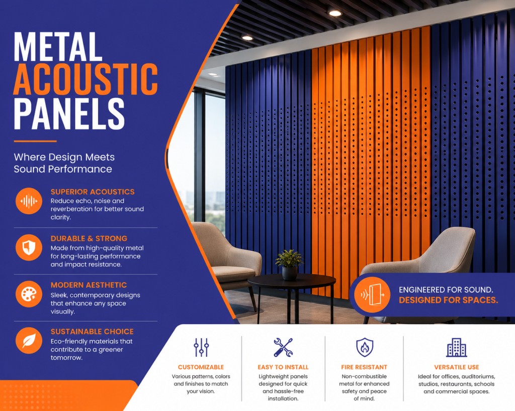 Decorative Metal Acoustic Panels for Commercial Spaces 1 Metal Acoustic Panels