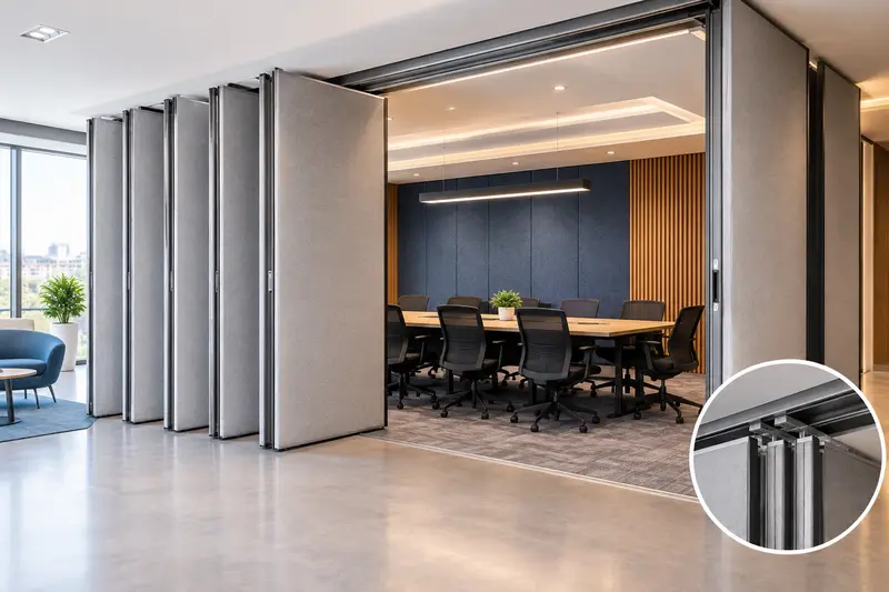Soundproof Sliding Folding Partition, sliding partition, sliding folding partition, acoustic sliding folding partition, acoustic sliding partition, sliding partition wall, acoustic movable partition, movable partition, movable partitions, acoustic movable walls, operable walls, sliding folding partitions
